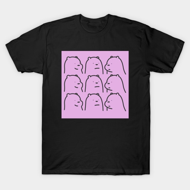 Three pink bears (six) T-Shirt by Moto no namae